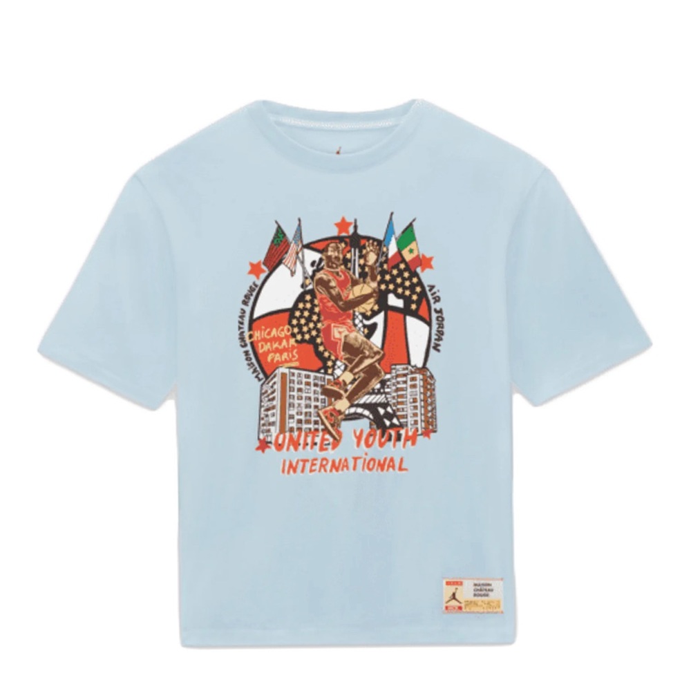 Nike Jordan X Maison Chateau Rouge Light Blue T-Shirt XXL In-Hand New